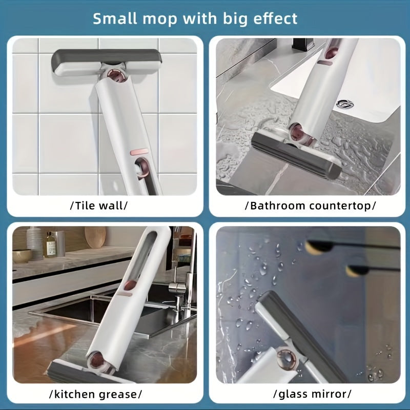 Portable Self-Squeeze Mini Mop: Lazy, Absorbent, and Multi-functional Cleaning Tool