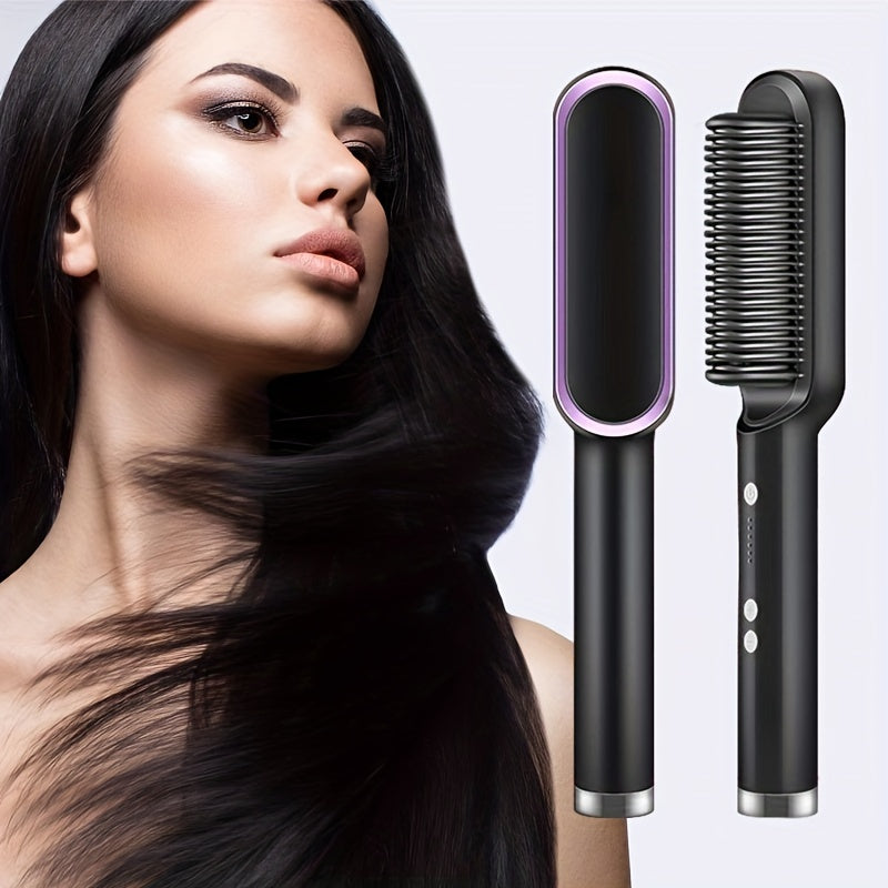 StyleFusion 2-in-1: Electric Hair Straightener Brush and Hot Comb
