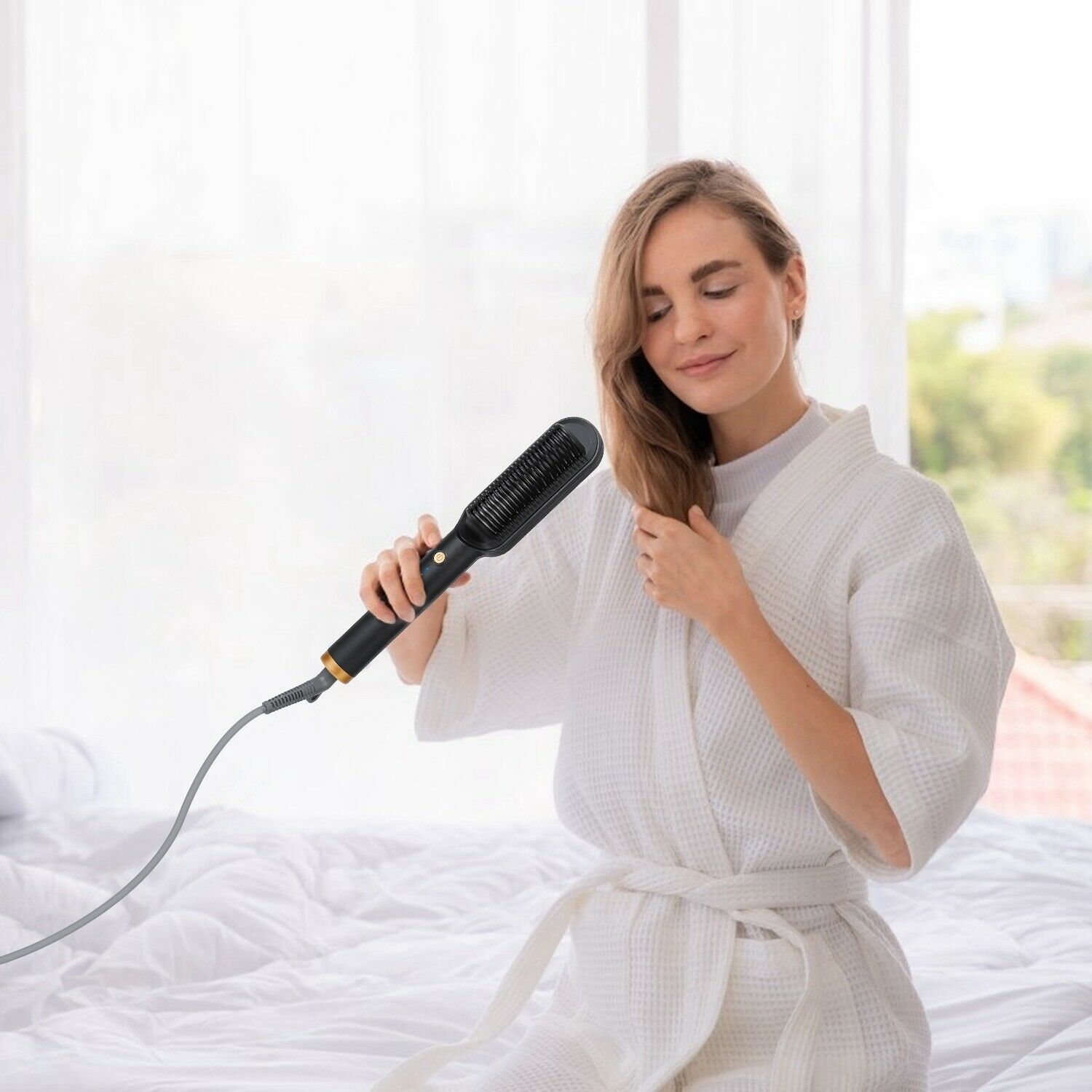 StyleFusion 2-in-1: Electric Hair Straightener Brush and Hot Comb