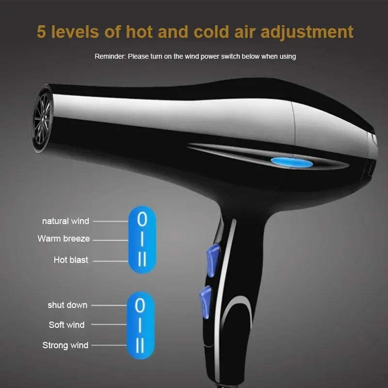 Negative Ion Hair Dryer - Gentle, Constant Temperature Hair Care for Home and Travel Glam
