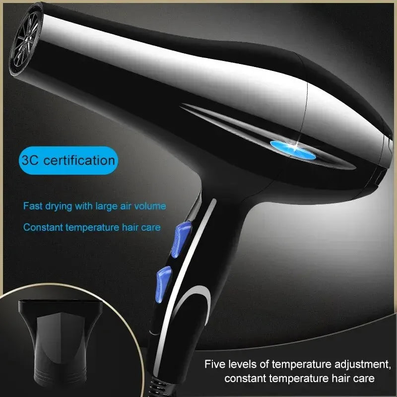 Negative Ion Hair Dryer - Gentle, Constant Temperature Hair Care for Home and Travel Glam