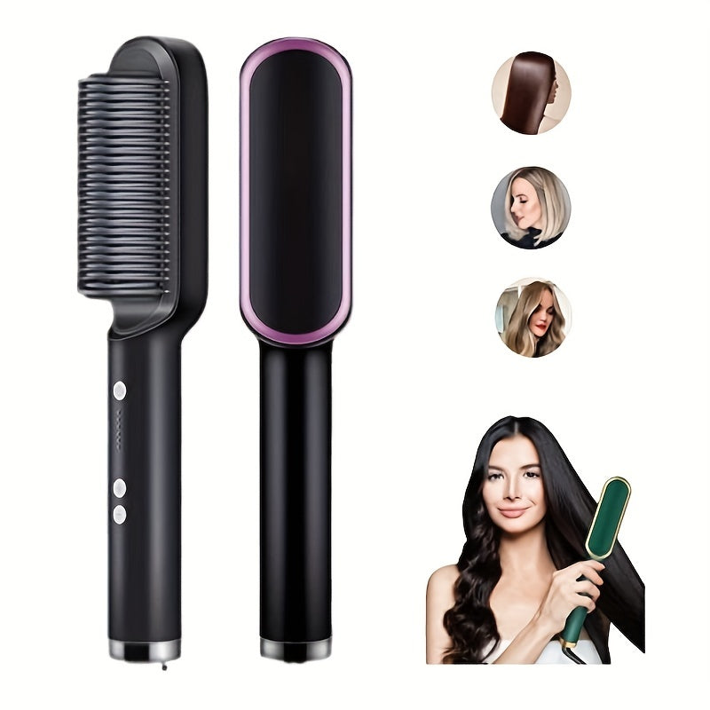 StyleFusion 2-in-1: Electric Hair Straightener Brush and Hot Comb
